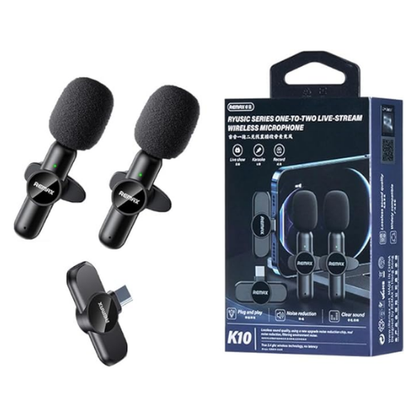 Remax Ryusic K10 One-to-Two Wireless Microphone for Livestreaming