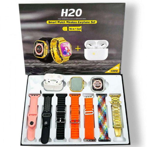 H20 Smart Watch with Wireless Earphone Combo Set