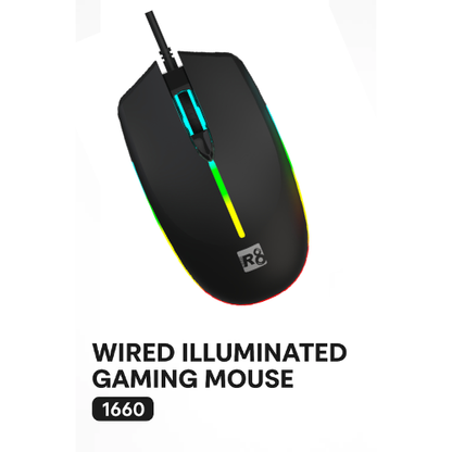 R8 1660 Wired Gaming Mouse with RGB Effects
