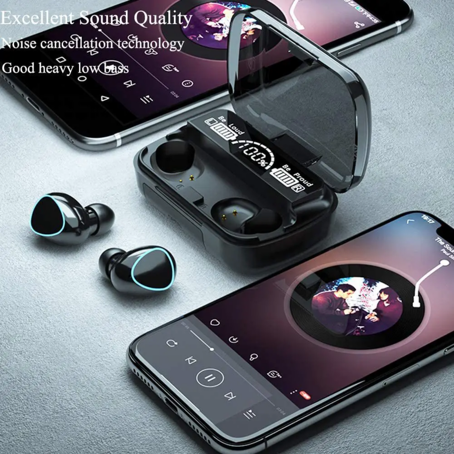 M10 V5.3 Wireless Earbuds – Power Display, Deep Bass