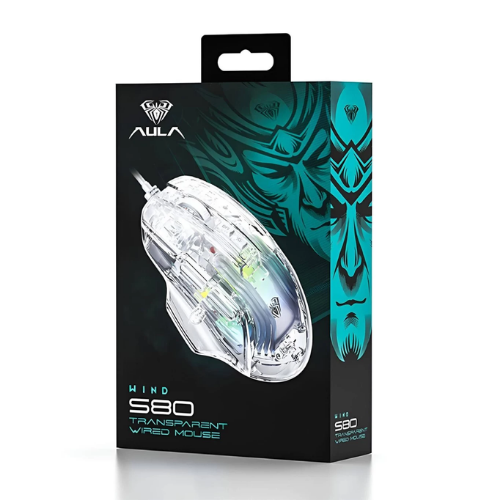 AULA Wind S80 Transparent Wired Gaming Mouse with RGB