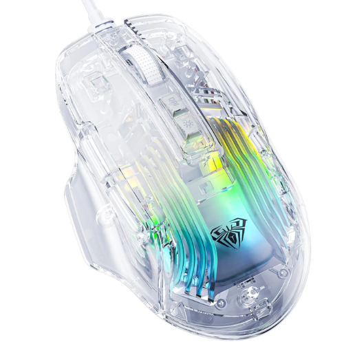 AULA Wind S80 Transparent Wired Gaming Mouse with RGB